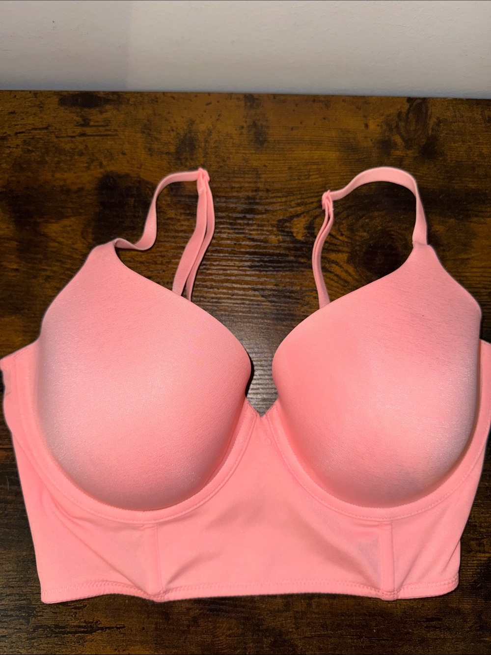 Victoria's Secret Longline T-Shirt Bra in Coral